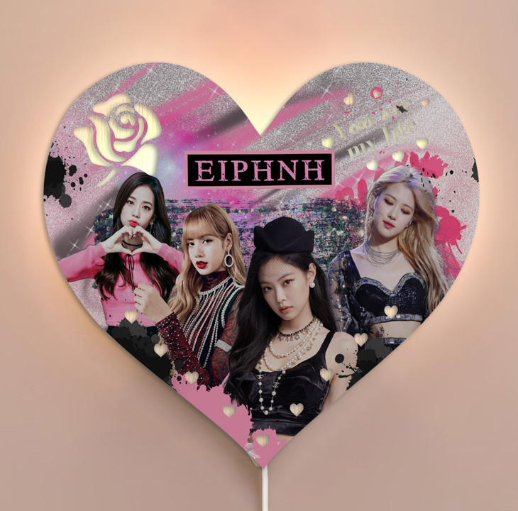 blackpink-ksilino-fotistiko-kardia-2 Ξύλινο Φωτιστικό καρδιά - BlackPink