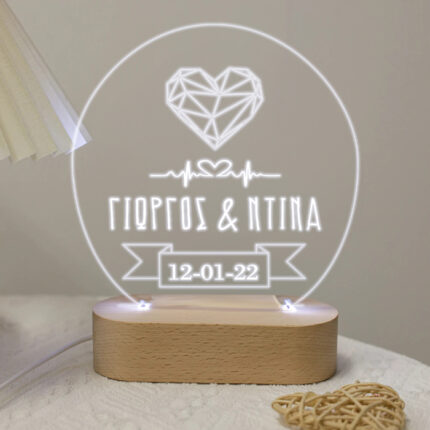 Φωτιστικό led plexiglass - Diamond Heart