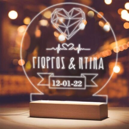Φωτιστικό led plexiglass - Diamond Heart