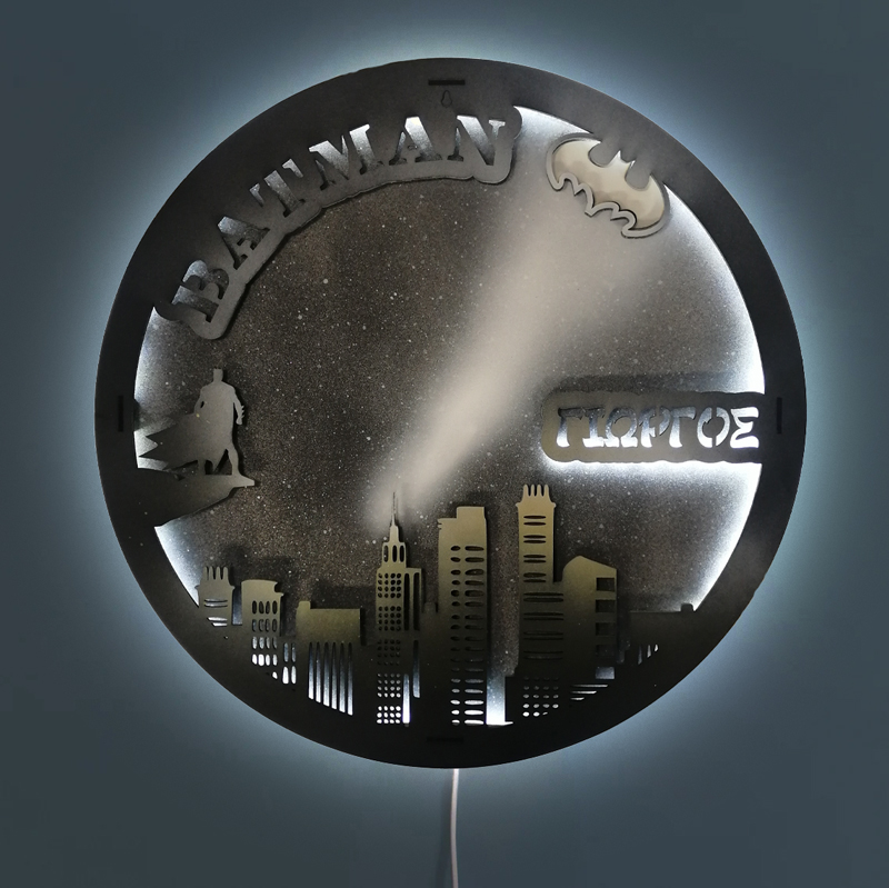 ksilino-fotistiko-batman-gotham-city Ξύλινο Φωτιστικό - Batman Gotham City