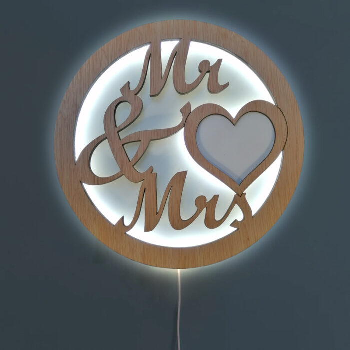 Ξύλινο Φωτιστικό - Mr & Mrs