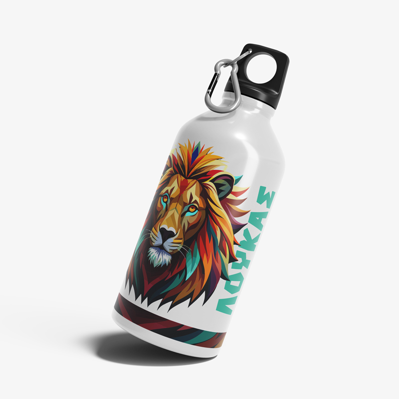 paidiko-anoxidoto-pagouri-me-onoma-liontari-colorful Παιδικό ανοξείδωτο Παγούρι με όνομα - Λιοντάρι Colorful