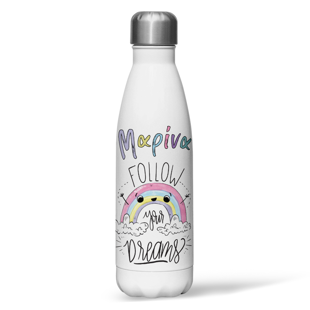 rainbow-paidiko-pagouri-thermos-me-onoma Παιδικό Παγούρι Θερμός - Rainbow