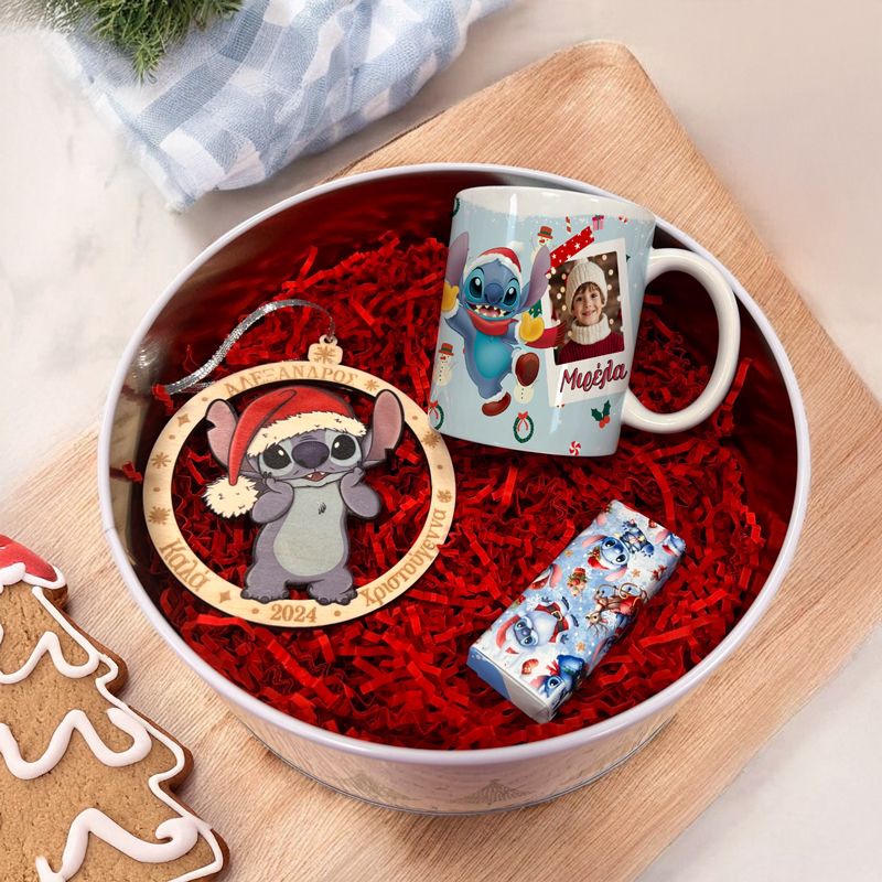 xristougenniatiko-kouti-me-dora-stitch Χριστουγεννιάτικο κουτί με Δώρα - Stitch