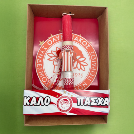 Λαμπάδα Ολυμπιακός με Ξύλινο Κάδρο