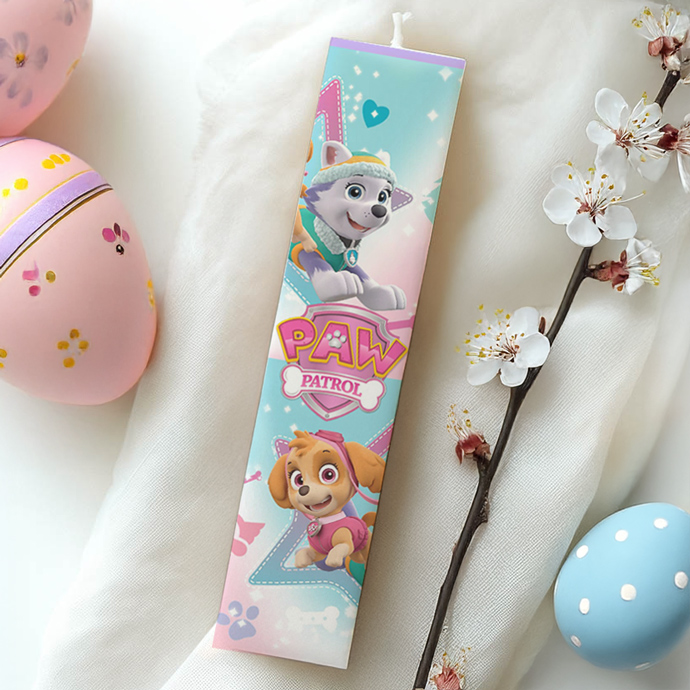 lampada-paw-patrol-skye-everest-tipomeni Λαμπάδα Paw Patrol Skye & Everest Τυπωμένη