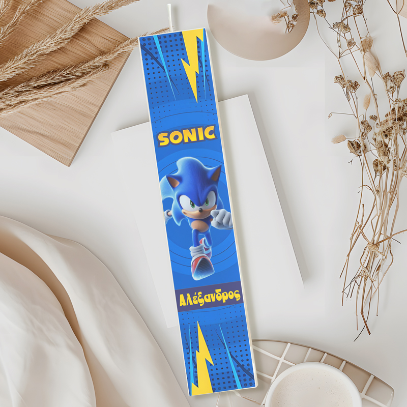 lampada-sonic-tipomeni Λαμπάδα Sonic Τυπωμένη