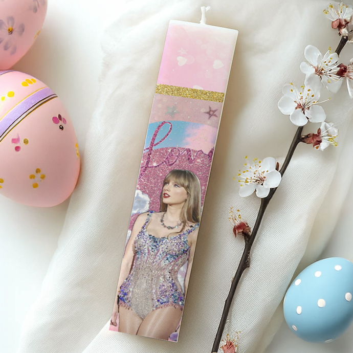 lampada-taylor-swift-love-tipomeni Λαμπάδα Taylor Swift Love Τυπωμένη