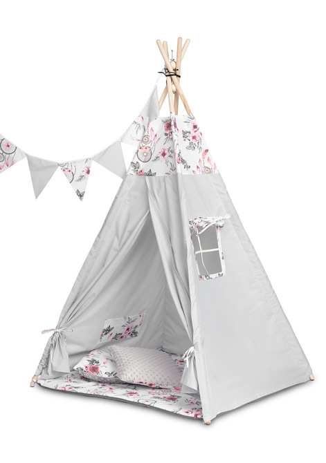 product-11085 Παιδική Σκηνή TOYZ TIPI DREAM CATCHERS Γκρι-Ροζ